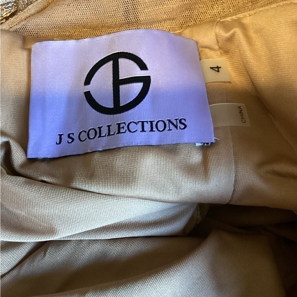 NWT Nordstrom JS Collections Metallic Long Evening Dress Size 4 - Picture 8 of 10